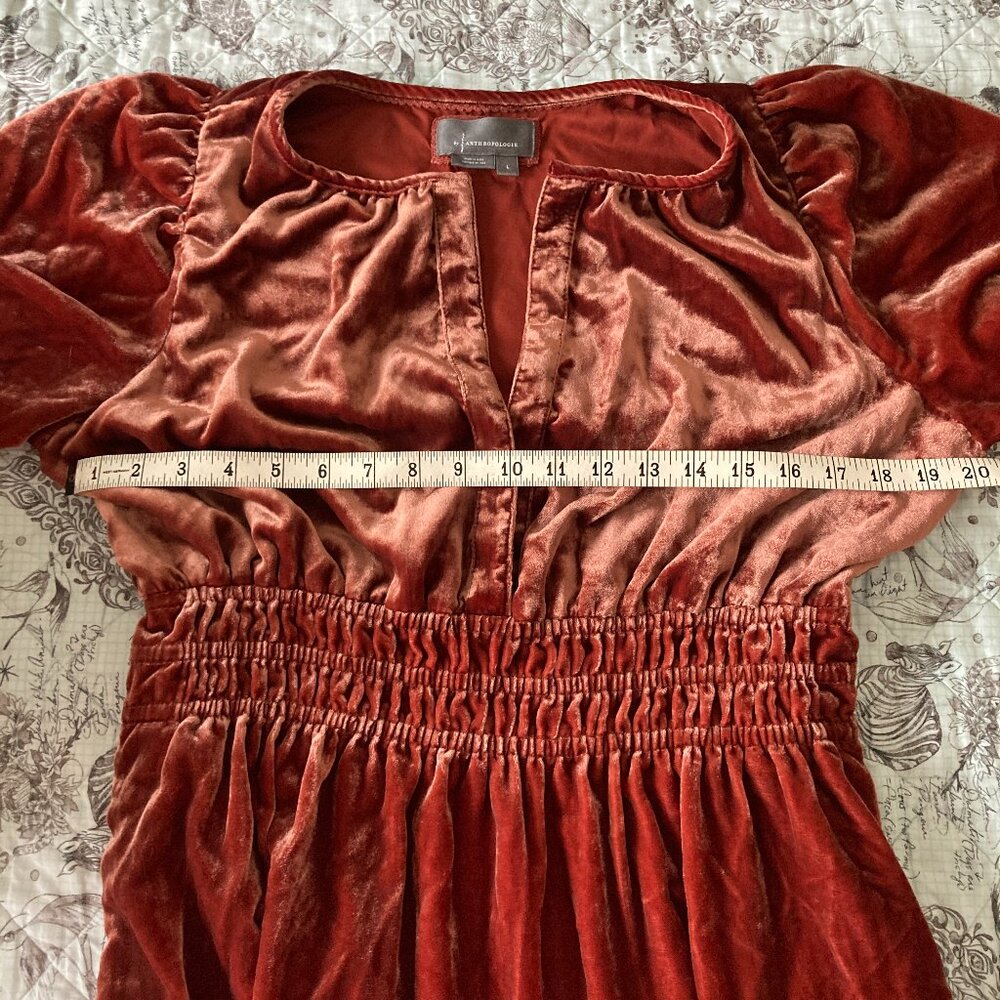 Rosy Velvet Somerset Dress, Anthropologie, great condition - Picture 3 of 10